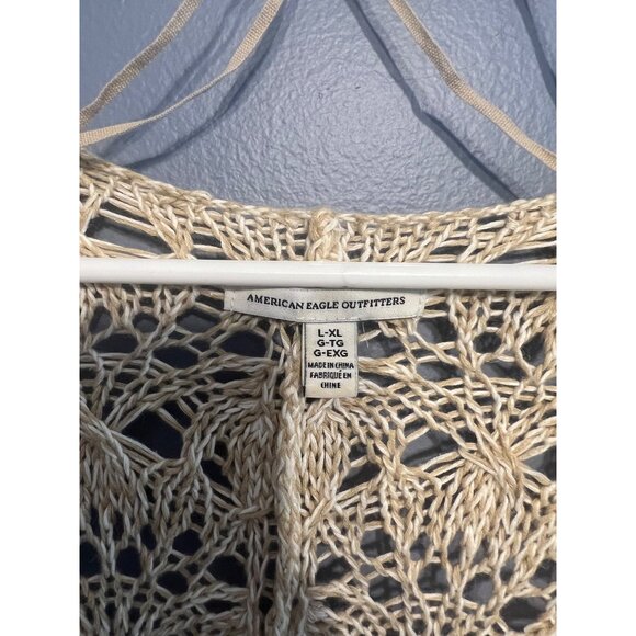 American Eagle Outfitters Cream Open-Knit Cardigan - Picture 4 of 8